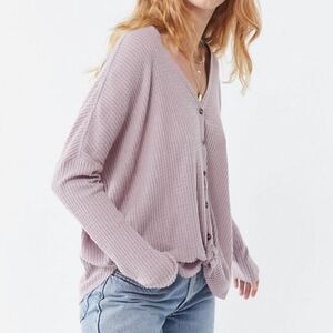 Urban Outfitters Out From Under JoJo Waffle Knit buttondown top L
